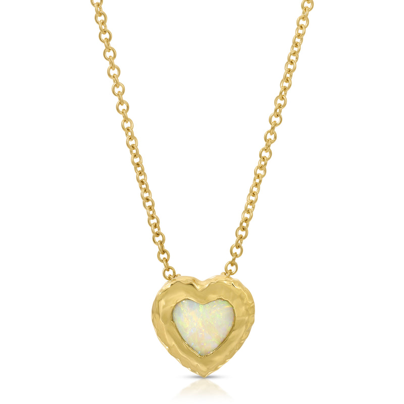 Opal Heart Necklace - Midi