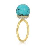 Petite Turquoise & Diamond Orb Ring