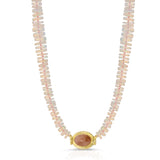 Pink Opalescent Petal Necklace - Opal & Pink Beryl