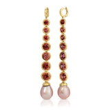 Pink Spinel & Pink Pearl Drop Earrings