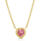 Pink Tourmaline Heart Necklace