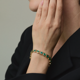 Asscher Cut Emerald Nesting Gem Tennis Bracelet