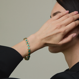 Asscher Cut Emerald Nesting Gem Tennis Bracelet