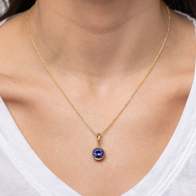 Hidden Gem Pendant - Round Tanzanite