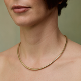 Gold Vegan Leather & Gold Necklace
