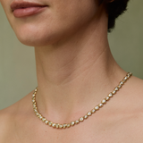 Diamond Nesting Gem Tennis Necklace - Heart