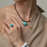 Hidden Gem Pendant - Heart Turquoise