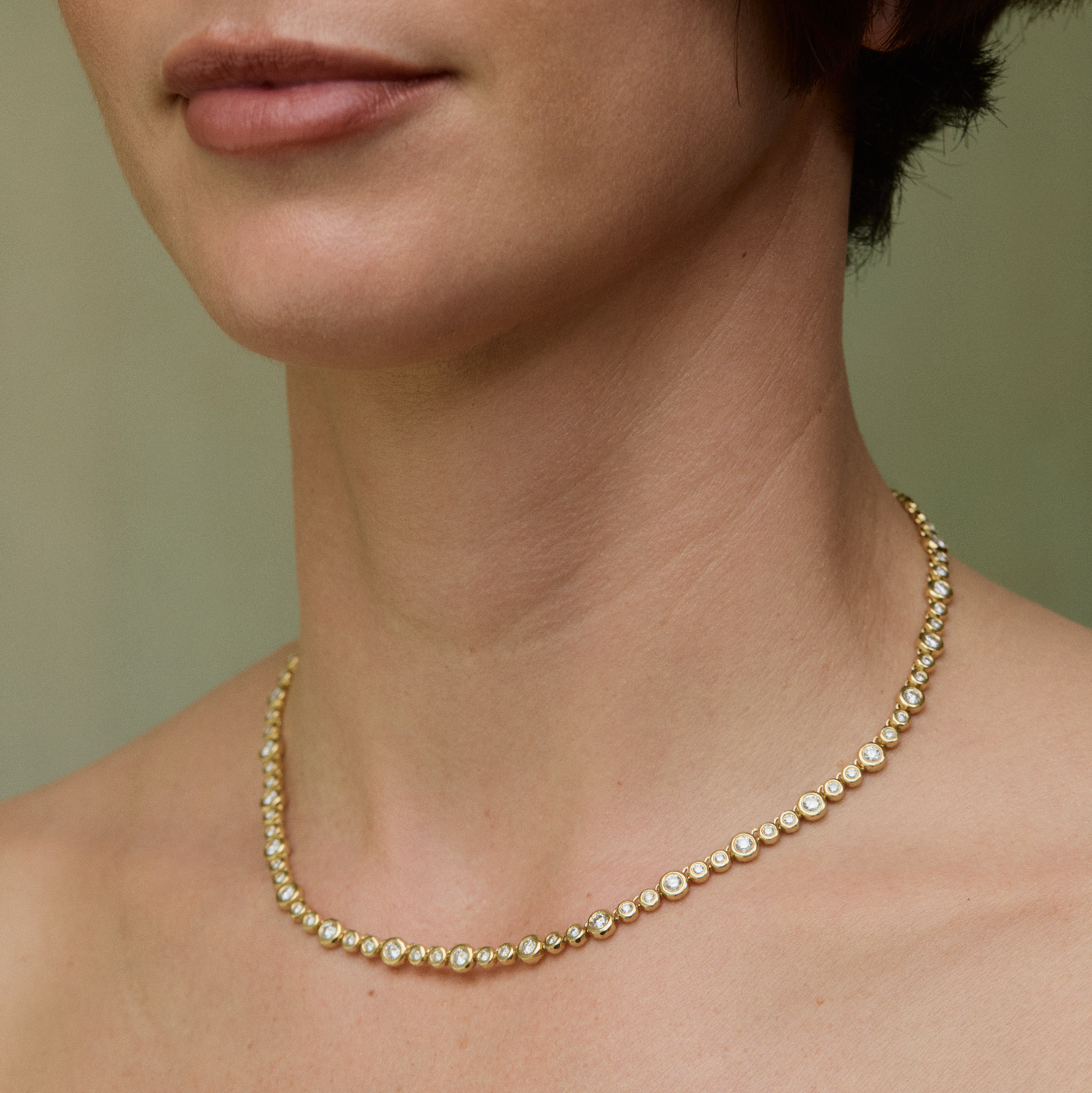 Micro Diamond Nesting Gem Tennis Necklace – Octavia Elizabeth