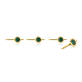 Malachite Set of Four Nesting Gem Stone Tux Studs