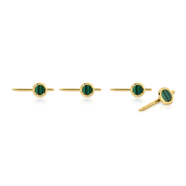 Malachite Set of Four Nesting Gem Stone Tux Studs