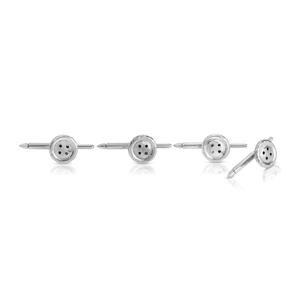 Sterling Silver Button Tux Studs