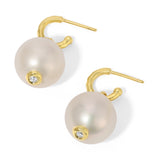 Simple South Sea Pearl Drops with Diamonds