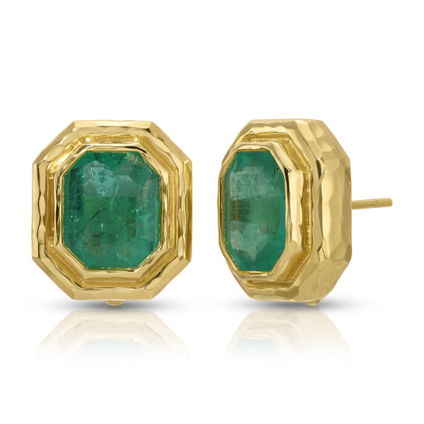 Double Orbit Kite Emerald & Rubellite Earring