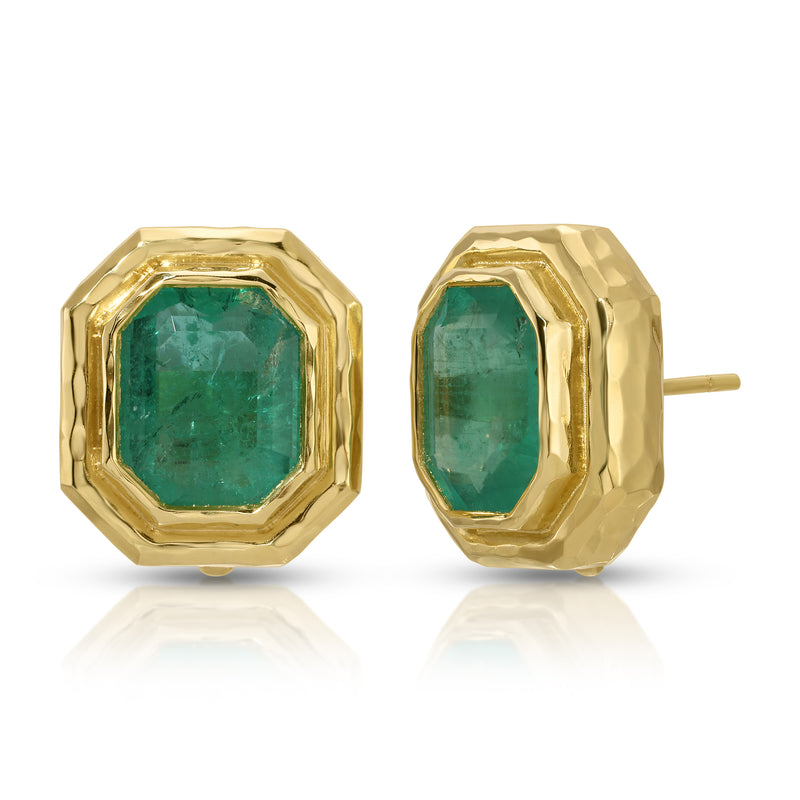 Double Orbit Kite Emerald & Rubellite Earring