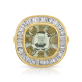 Chroma Ring - Gemmed Green Beryl & Diamond Ring
