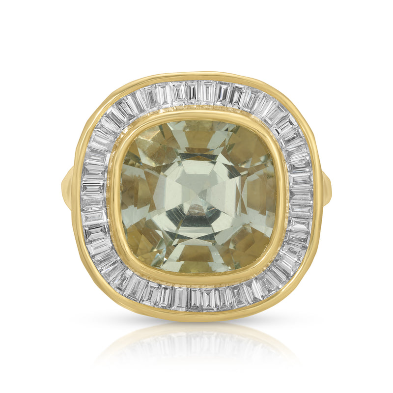 Chroma Ring - Gemmed Green Beryl & Diamond Ring