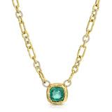 Diamond Old Mission Chain - Cushion Cut Emerald