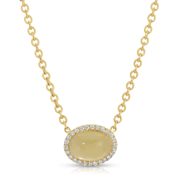 Bermuda Grass Necklace - Diamond & Green Beryl