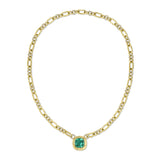 Diamond Old Mission Chain - Cushion Cut Emerald