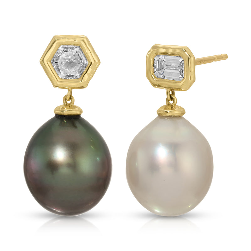 Two Tone Tahitian Pearl Earrings