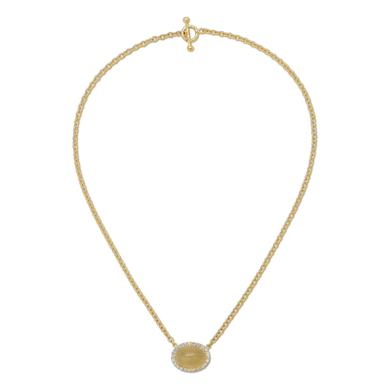 Bermuda Grass Necklace - Diamond & Green Beryl