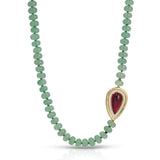 Beaded Orb Aventurine & Rubellite Necklace