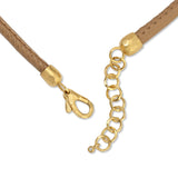 Tan Vegan Leather & Gold Necklace