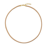 Tan Vegan Leather & Gold Necklace