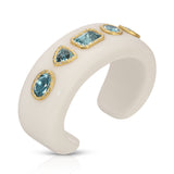 Tribute Cuff - White Onyx & Aquamarine