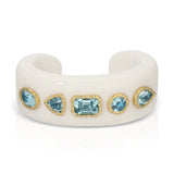 Tribute Cuff - White Onyx & Aquamarine