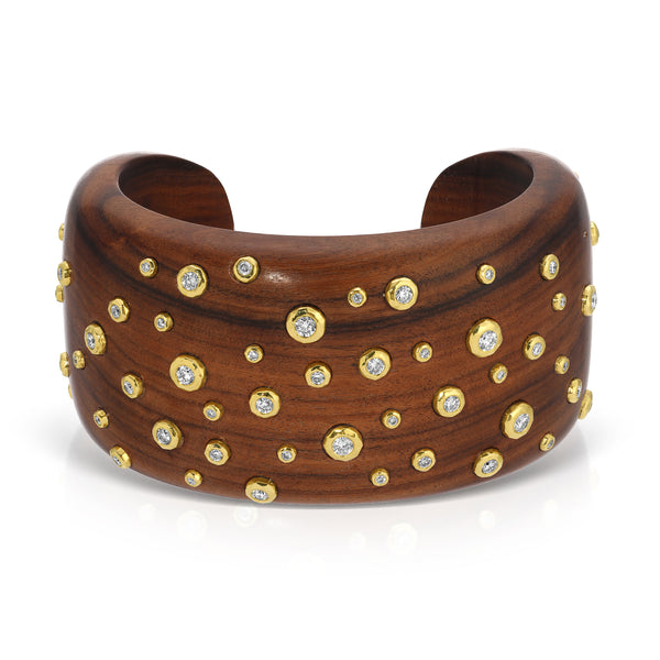 Wood Nesting Gems Tribute Cuff - Size L