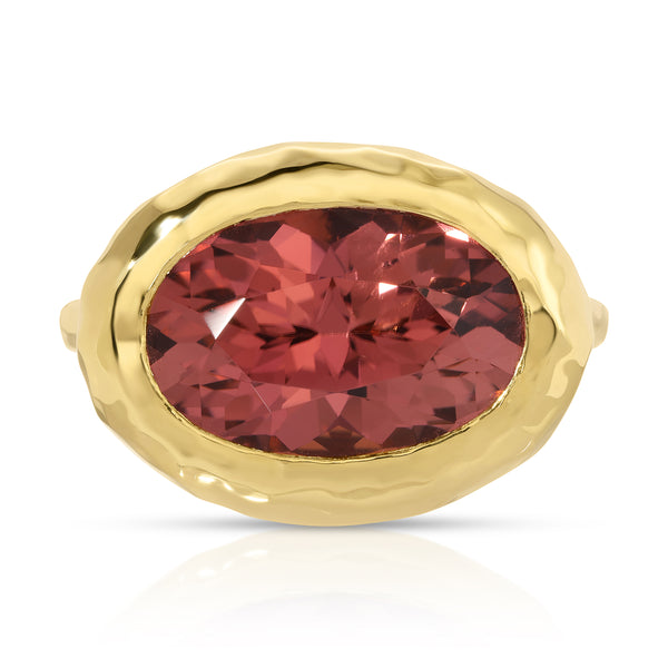 Peach Oval Tourmaline Tribute Ring