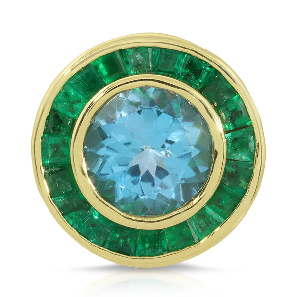 Warwick Long Bay Ring - Topaz & Emerald