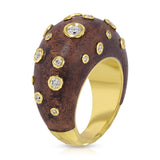 Wood Dome Tribute Ring - Diamond