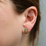 Rose Cut Brown Diamond Studs