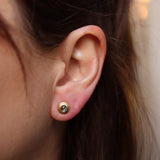 Allia Stud - Blue Tourmaline Cabochon