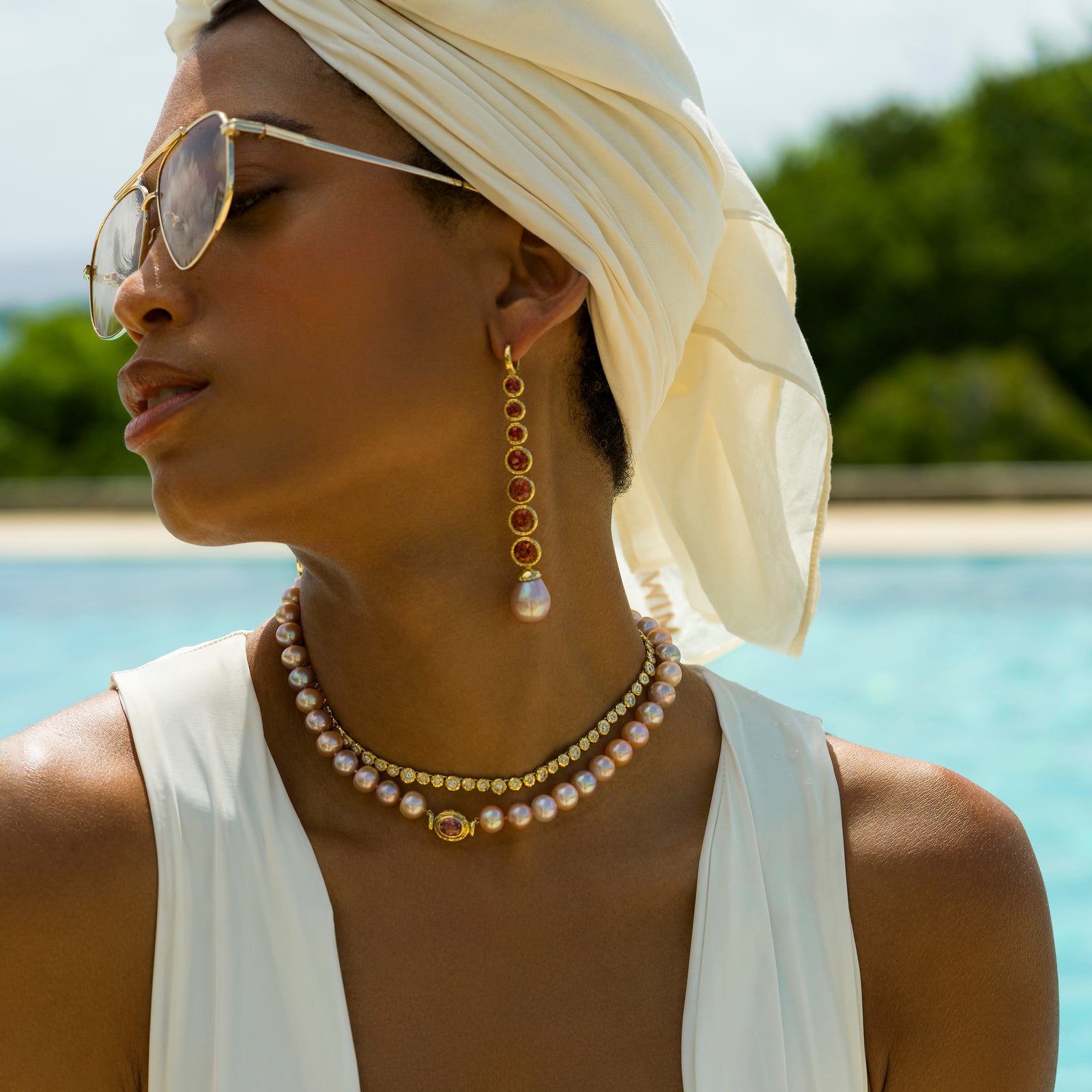 E65 バックカービンググラデーションカラーピアス Pink Spinel & Pink Pearl Drop Earrings – Octavia Elizabeth