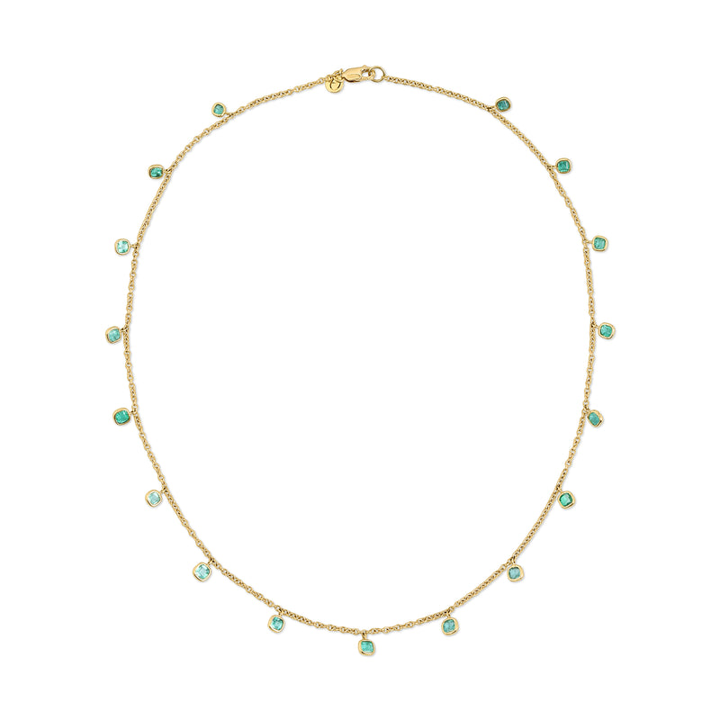 Asscher Emerald Eternity Necklace