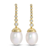 Baroque Pearl & Diamond Nesting Gem Drop Earrings