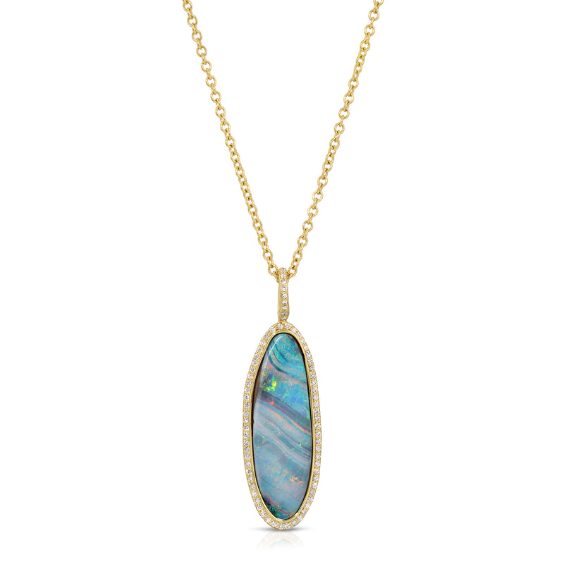 Harlequin Opal Pendant Necklace | AC Silver