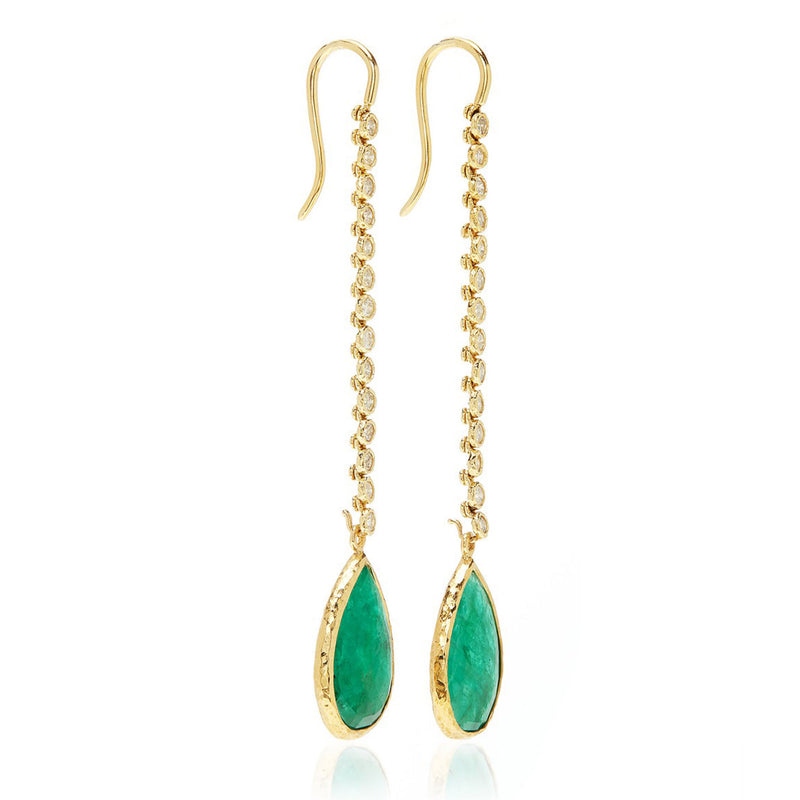 Kelly Earrings Emerald & Diamonds