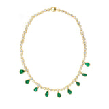 Nesting Gem Tennis Necklace - Emerald and Diamond