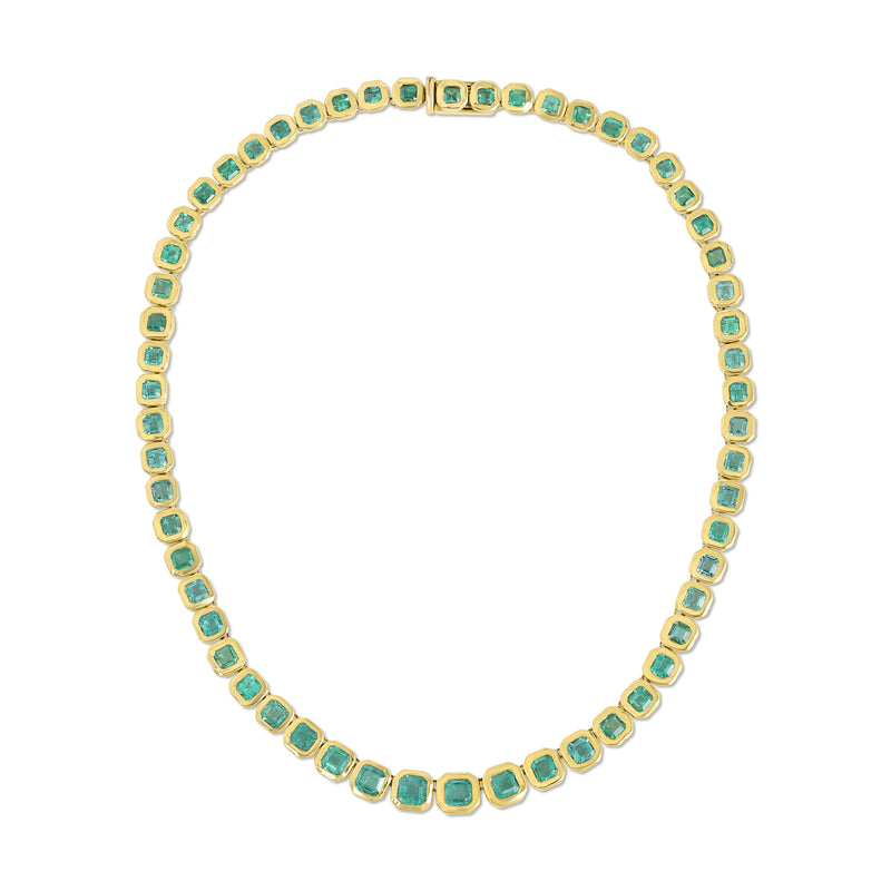 Asscher Emerald Tennis Necklace