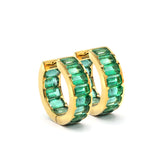 Emerald Cut Emerald Ivy Eternity Hoops