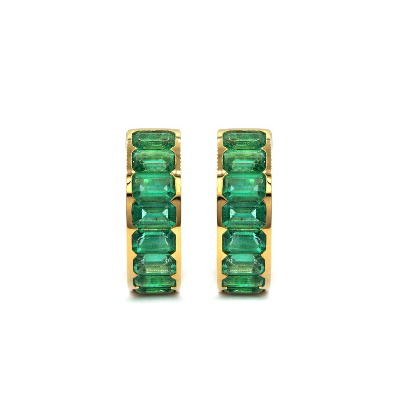 Emerald Cut Emerald Ivy Eternity Hoops