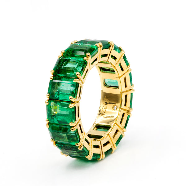 White Gold Emerald Wedding Band | Viveca | Braverman Jewelry