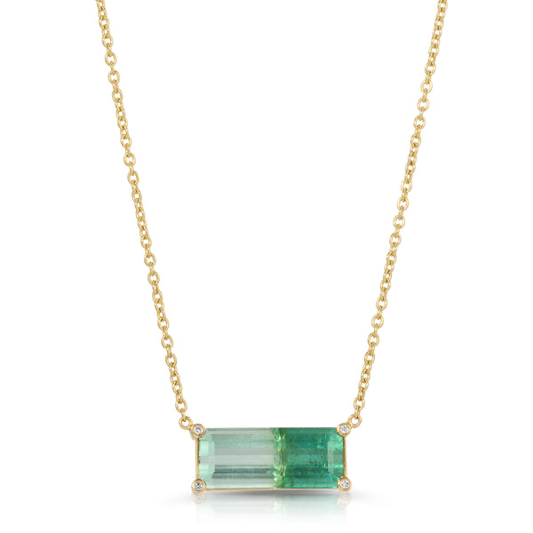 Green Ombré Tourmaline Necklace - 6.79 Carats