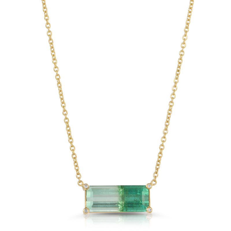 Green Ombré Tourmaline Necklace - 6.79 Carats