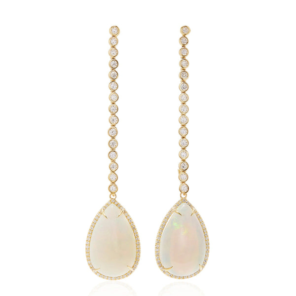 Kelly Earrings Opal & Diamonds