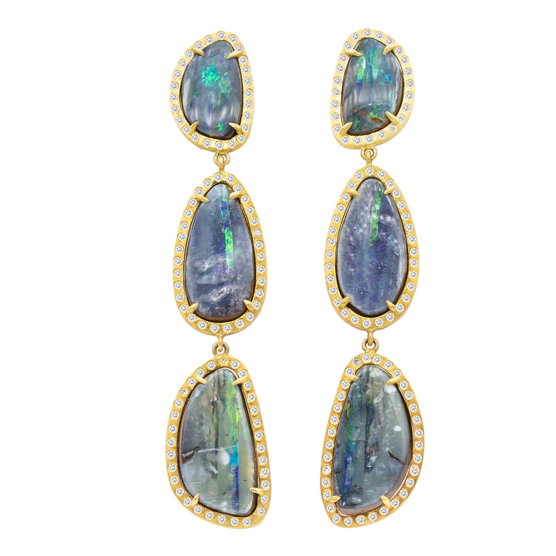 Long Opal Earth Earrings